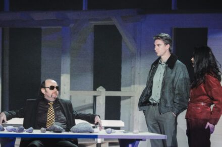 Henrik Ibsen, Viktor Ivančić: An Enemy of the People / Matija Rozman, Jure Henigman and Pia Zemljič. Photo by Toni Soprano Meneglejte.