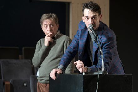 Ivan Vyrypaev: Iranian Conference / Gregor Baković and Nejc Cijan Garlatti. Photo by Peter Uhan.