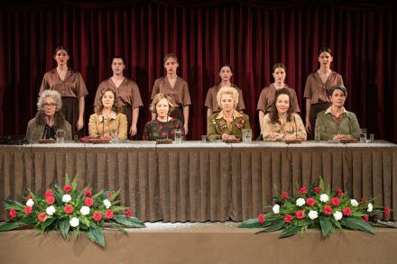 Silva Čušin, Maja Rakić, Eva Jesenovec, Gaja Adamič, Vanja Plut, Tia Udovičić, Barbara Cerar, Nuša Magdič, Iva Babić, Julija Kovač, Maja Sever and Klara Šparemblek. Photo by Peter Uhan.