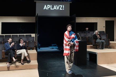 Nejc Cijan Garlatti, Tamara Avguštin, Benjamin Krnetić, Janez Škof and Saša Pavček. Photo by Peter Uhan.