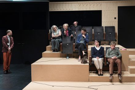 Marko Mandić, Saša Pavček, Nina Valič, Janez Škof, Nejc Cijan Garlatti, Tamara Avguštin and Gregor Baković. Photo by Peter Uhan.