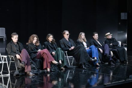 Jure Šimonka, Mina Švajger, Saša Pavlin Stošić, Jure Henigman, Eva Jesenovec, Saša Tabaković in Boris Mihalj Foto: Peter Uhan