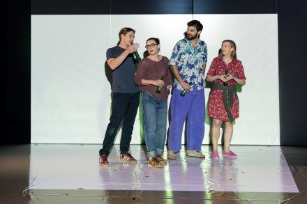 Timon Šturbej, Nina Ivanišin, Domen Novak in Maruša Majer Foto: Peter Uhan